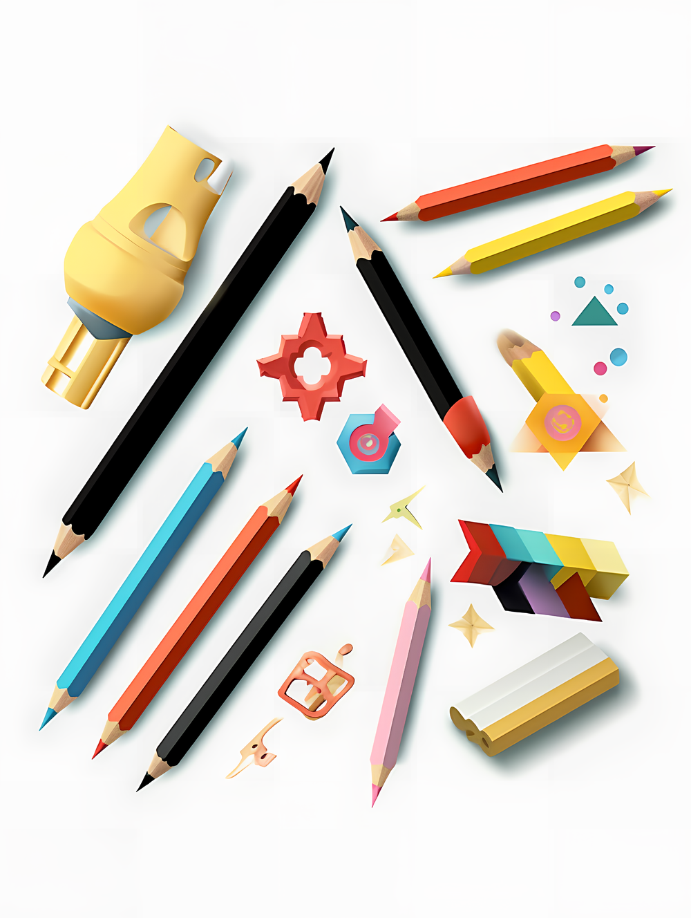 教育類文具設計元素圖標
