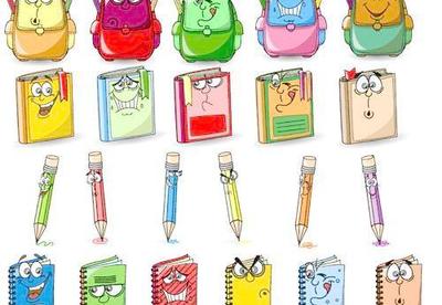 卡通表情書本文具矢量素材2