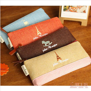 【自主韓版創(chuàng)意時(shí)尚簡約時(shí)光可愛創(chuàng)意筆袋帆布筆袋文具廠家批發(fā)007.5*19*1.5CM】縉云縣花兒飾品廠 - 產(chǎn)品庫